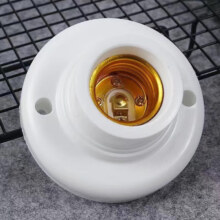 e27螺口灯座陶瓷灯头吸顶式专用led灯泡螺纹防水灯口胶木灯坐防雨 平装圆型小灯座1个（E27螺口）