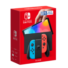 plus会员：Nintendo Switch任天堂 国行游戏机（OLED版）配红蓝Joy-Con NS