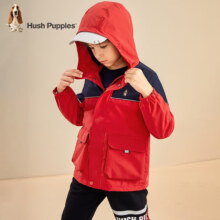 plus:暇步士（Hush Puppies）儿童风衣 时尚拼色舒适风衣外套