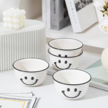 CERAMICS 佩尔森 ins笑脸碗盘 4.75英寸四只