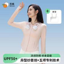 觅橘 修身款原纱型防晒衣冰雾粉（白色美背M码） 修身款XL码