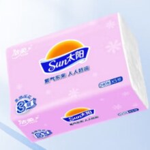 PLUS会员：太阳 抽纸柔感压花3层80抽1包