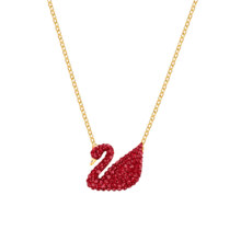 再降价、京东百亿补贴：SWAROVSKI 施华洛世奇 ICONIC系列 5465400 天鹅项链 38cm 大号 红色