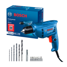 博世（BOSCH）GBM 400手电钻电转手钻电钻电动螺丝刀打孔博士工具套装 【自锁版】含附件套装纸盒装