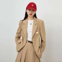 LEDIN 乐町 学院风 袖口条纹 休闲西服