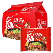 京东百亿补贴、plus会员立减:统一 方便面 卤香牛肉面（五合一）107g/包*5 五连包