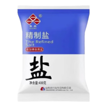 概率券:鲁晶精制盐 食用盐 加碘未加碘400g 盐巴炒菜调味无污染食盐 鲁晶未加碘盐400g 1袋