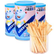 需首单、京东百亿补贴：小鹿蓝蓝 棒棒饼干婴幼儿饼干 原味3罐 *2件