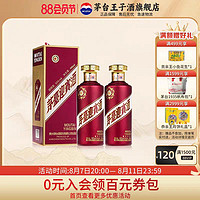 MOUTAI 茅台 迎宾酒 紫迎宾酱香型白酒送礼酒水 53度 500mL 2瓶 （带礼袋）