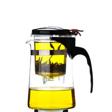 景盏 茶具泡茶壶冲茶器耐高温玻璃飘逸杯家用过滤耐热玻璃水壶单壶 PC轻压内胆500ml梯型