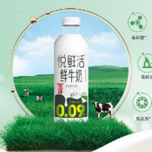悦鲜活鲜牛奶 超瞬时杀菌鲜奶 950ml/瓶 低温奶 订奶 定期购 家庭装