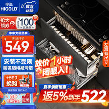 HIGOLD 悍高 拉篮厨房橱柜 抽屉式双层碗篮置物架 不锈钢调味碗碟篮 700柜 2层 L系列方管套装