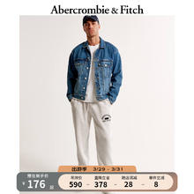 Abercrombie & Fitch 男装 秋冬复古保暖抓绒运动裤卫裤 KI134-3074 浅麻灰色