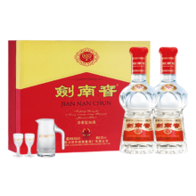 京东百亿补贴：剑南春 水晶剑 52度 500ml*2瓶  双支礼盒 浓香型白酒
