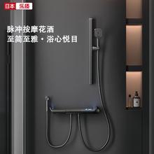 百亿补贴：乐质 日本乐质恒温花洒套装氛围灯增压数显分体式花洒淋浴花洒整套速热