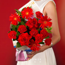 花点时间（Reflower）七夕情人节礼物玫瑰花鲜花花束 葵 「热恋情节」红色系设计款花礼