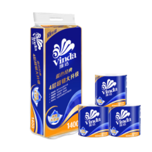 plus会员、概率券：Vinda 维达 有芯卷纸 4层140克*10卷