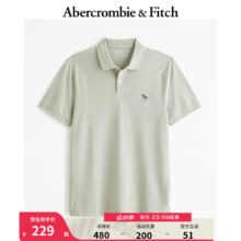 ABERCROMBIE & FITCH男装 24春夏新款纯色通勤短袖polo衫 KI124-4104 薄荷绿 XXL (185/124A)