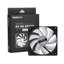 SAMA 先马 12CM无光 机箱散热风扇 黑框白叶/小3Pin+大D双接口/9扇叶/5V低电压启动/低噪音/高