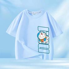 Doraemon 哆啦A梦 速干运动短袖T恤男女童夏季薄款衣服儿童装上衣
