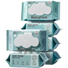 babycare 婴儿手口专用湿纸巾80抽*6包加厚非棉柔巾湿巾纸