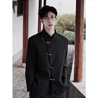4cm 新中式盘扣立领小西服