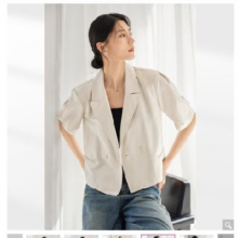 限尺码：DUIBAI 对白 女式短袖短款西装外套 EDW033U