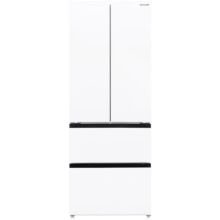 Panasonic 松下 400升四门法式超薄冰箱 银离子 60cm宽占地小 风冷无霜 冰纹白色NR-JD40WSA-W