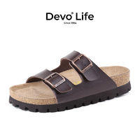 Devo 的沃 软木鞋一字拖夏季厚底增高凉拖女拖鞋20242024年时尚