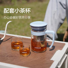 LOCK&LOCK 便携办公室单人泡茶杯茶水分离杯旅行茶杯快客杯 蓝色（1壶2杯） 400ml