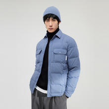 GXG 男装 潮流休闲灰蓝色三防翻领短款羽绒服男士易打理 2022冬季 灰蓝色 170/M