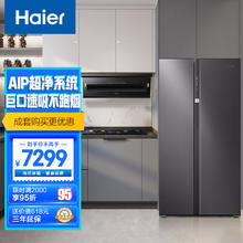 Haier 海尔 冰厨套装 630升大容量双开门冰箱+抽油烟机C16+家用双灶具Q2BE3（附件仅展示）