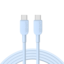 ANKER安克 充电线双头type-c适用iPhone15promax手机iPad/Mac电脑华为小米安卓苹果快充数据线 0.9m蓝