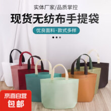 无纺布手提斜角袋购物袋补课袋环保袋 一个装随机颜色--33*26*10cm