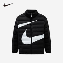NIKE 耐克 童装男女童高领大LOGO羽绒服冬季新款儿童保暖上衣 正黑色 140/68(S)