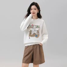拉夏贝尔印花华棉圆领卫衣
