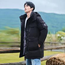 京东PLUS：TANBOER 坦博尔 可脱卸帽工装中长款羽绒服外套男女同款 TD216676