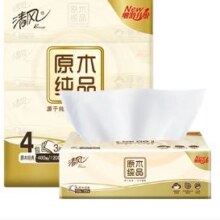 5号16点 限量3000 清风 原木纯品系列软包抽纸 3层100抽4包