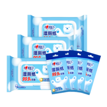 PLUS会员：心相印 湿厕纸云熊系列160片(40片*3包+10片*4包) 湿巾