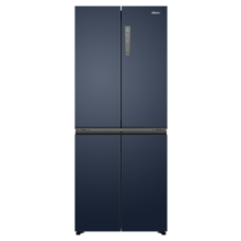 海尔（Haier）风冷无霜冰箱四开门 十字对开门双开冰箱 406升大容量双变频一级能效冰箱超薄嵌入式家用电冰箱 406升星石蓝【一级双变频+风冷无霜+母婴空间】