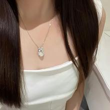 高冰马达加斯玉髓吊坠逃跑公主小圆心玉石项链网红饰品s925银项链