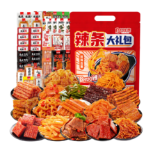plus：比比赞（BIBIZAN）辣条辣卤零食大礼包80包 1050g