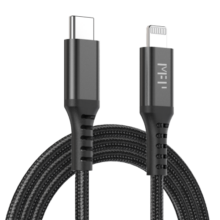 米量米量MFi认证苹果PD快充数据线通用iPhone14/13/12/SE/11Xs/XR手机USB-C超强编织网尾+铝合金外壳 MFi认证3A不弹窗1.2米黑色编织PD