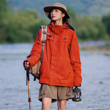 Pioneer Camp 拓路者 朱雀冲锋衣女硬壳单层防风防水旅行登山服 朱雀红-单冲无内胆