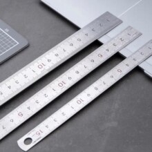 得力 学生不锈钢直尺 15cm