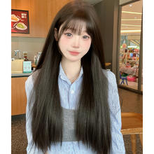 FASHN 梵舌妮 黑色长直发假发女款全头套长发仿真自然网红自然气质款黑长直发套