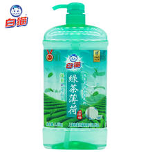 White Cat 白猫 绿茶薄荷洗洁精1.45kg清爽去油洁净清新大桶洗碗液果蔬食品用