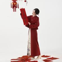 织造司 女士圆领短袄旋裙套装 宫墙织