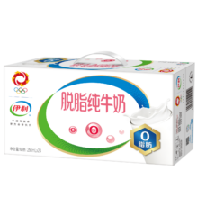 PLUS会员:伊利 脱脂纯牛奶250ml*24盒*2件
