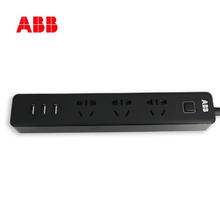 ABB 排插 黑色三位五孔带3USB接线板